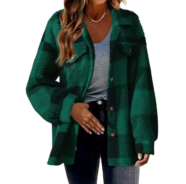 Chic Comfort Plaid Wool Jacket