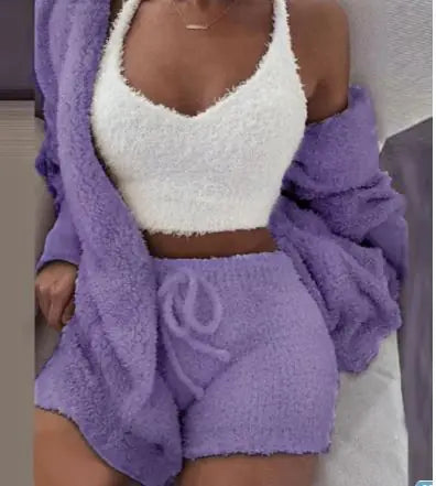 3-Piece Women's Plush Loungewear Set